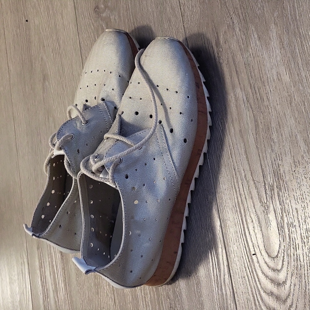 Ateliers metallic gray Women's Casual Lace-Up Sneakers